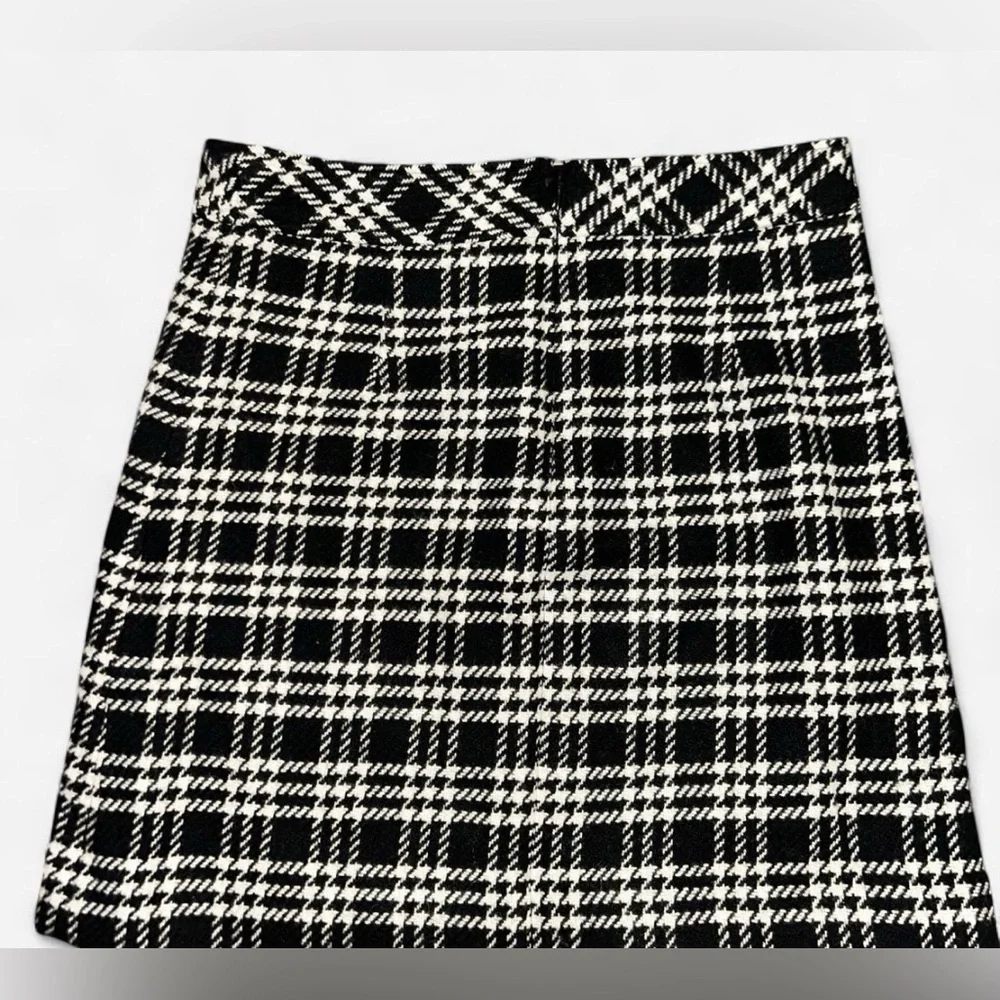 J. Crew Black and White Checkered Mini Skirt